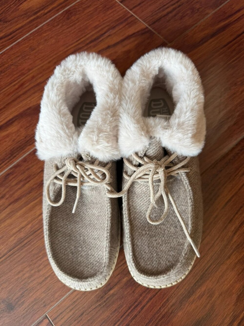 HEYDUDE Faux Fur Lined Slip-On Shoes - Size 8
